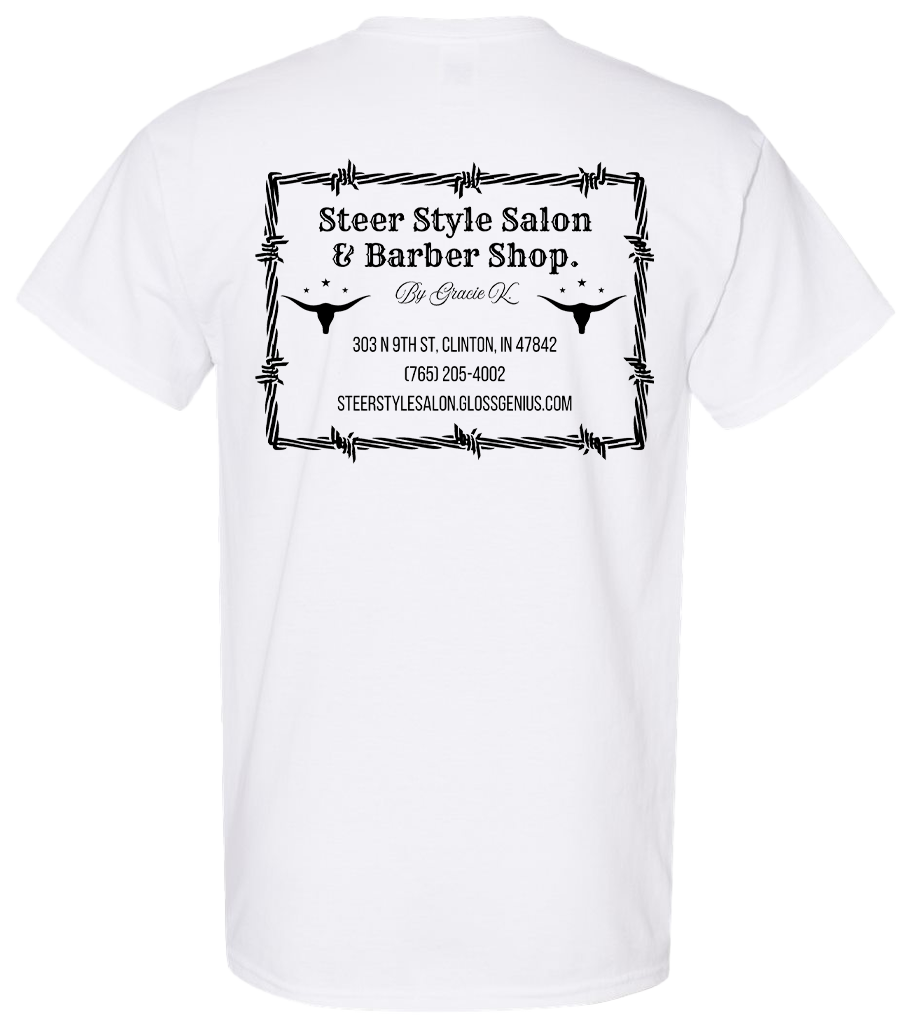Steer Style Salon Merch - White T-Shirt