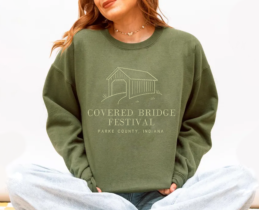 Covered Bridge Crewneck - Green