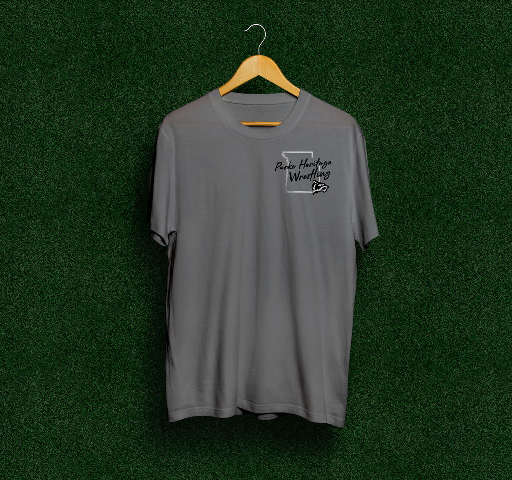 Parke Heritage Wrestling (Parke County Outline) T-shirt